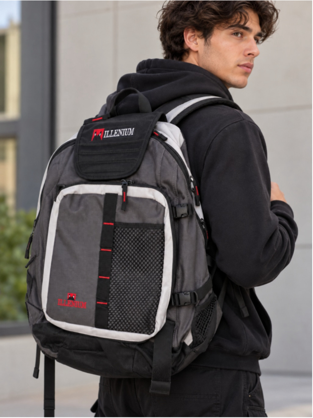 Men's Illenium Backpack One Size Grey and Black
